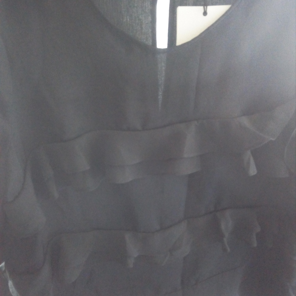 XL Black Ruffle Blouse Top - Picture 7 of 7